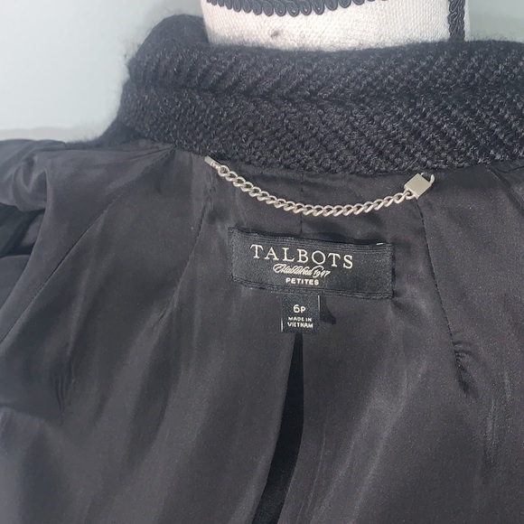 Talbots Women’s Tweed Black Blazer Jacket Size 6P - Picture 8 of 9